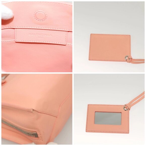 BALENCIAGA The Paper A6 Hand Bag Leather 2way Pink Silver - Picture 15 of 15